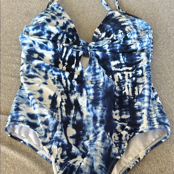 Blue Tie-Dye Swimsuit - Picture 1 of 3
